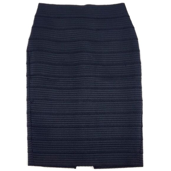 Express Scalloped Textured Pencil Straight Skirt Women's Size Small Black - Picture 1 of 7